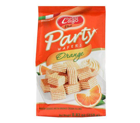Gastone Lago Party Wafers Orange Cream Filling 8.82 oz, 250g (Pack of 1) - Mighty Depot