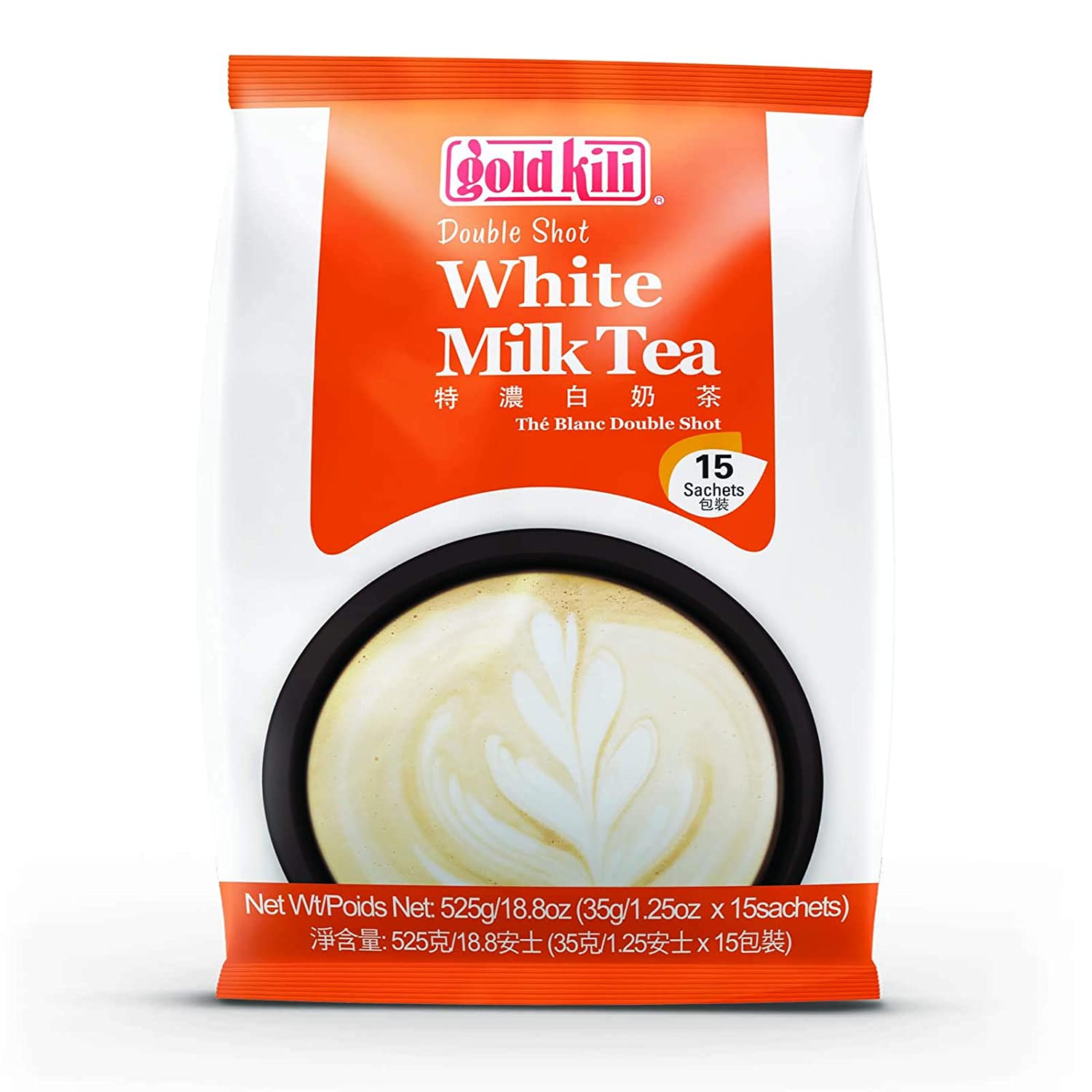 Gold Kili instant Double Shot White Milk Tea, 15 -Count