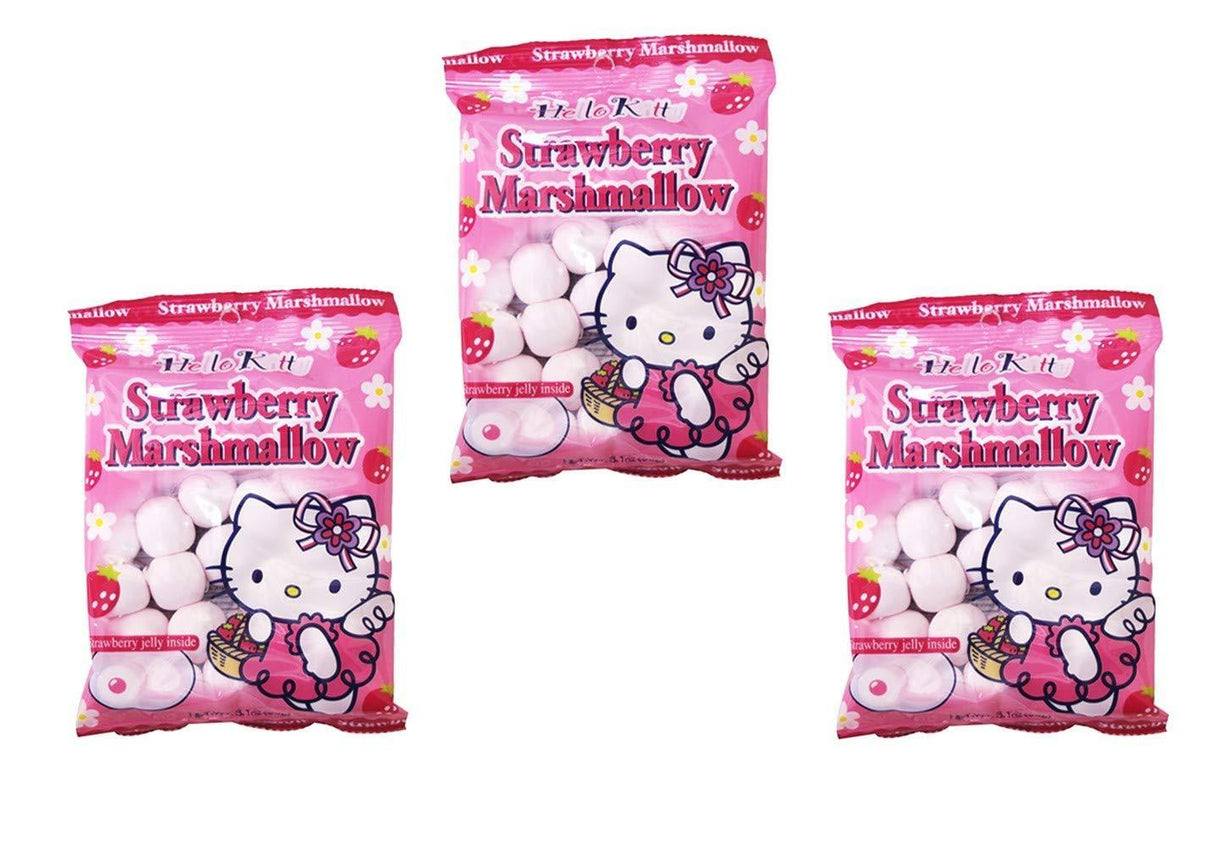 Hello Kitty Strawberry Marshmallow 90g, 3 Pack - Mighty Depot