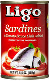 Ligo Sardines in Tomato Sauce with Chili Added, 5.5 Ounce (Pack of 100)
