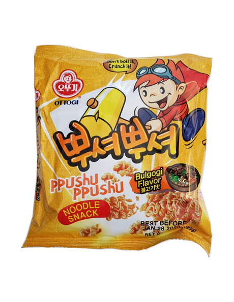 Ottogi Ppushu Ppushu Bulgogi Flavor Noodle Snack 3 Pack - Mighty Depot