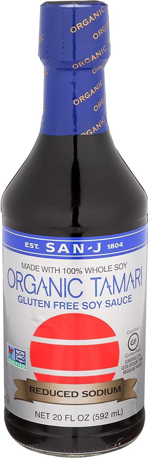San J Sauce Soy Tamari Gluten Free Low Sodium, 20 oz - Mighty Depot