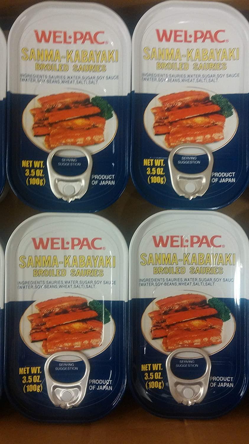 Wel-Pac Sanma-Kabayaki (Broiled Sauries) (3.5oz x 4 cans)