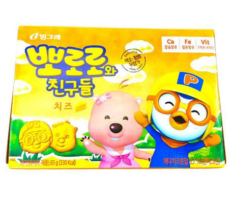 Binggrae - Pororo And Friends Cheese Flavored Crackers, 2.29 Ounces, (1 Box) - Mighty Depot