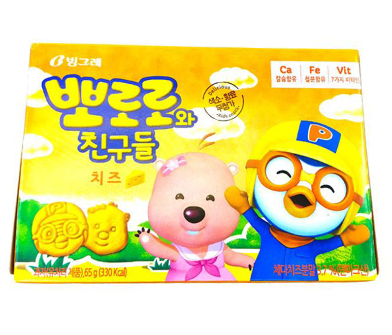 Binggrae - Pororo And Friends Cheese Flavored Crackers, 2.29 Ounces, (1 Box)