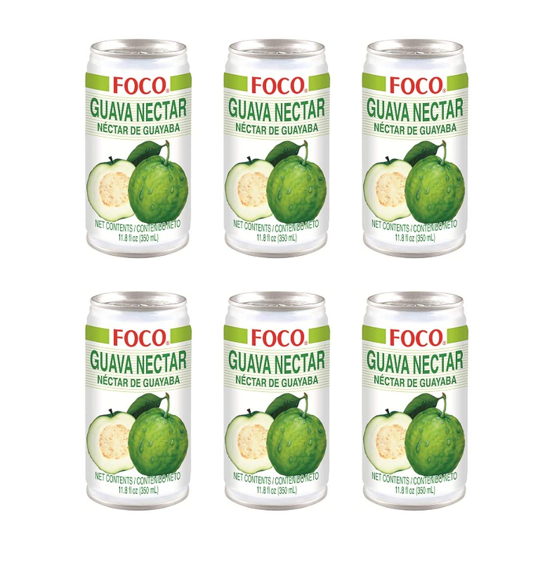 Foco Guava Nectar 11.8oz, Pack of 6 Cans