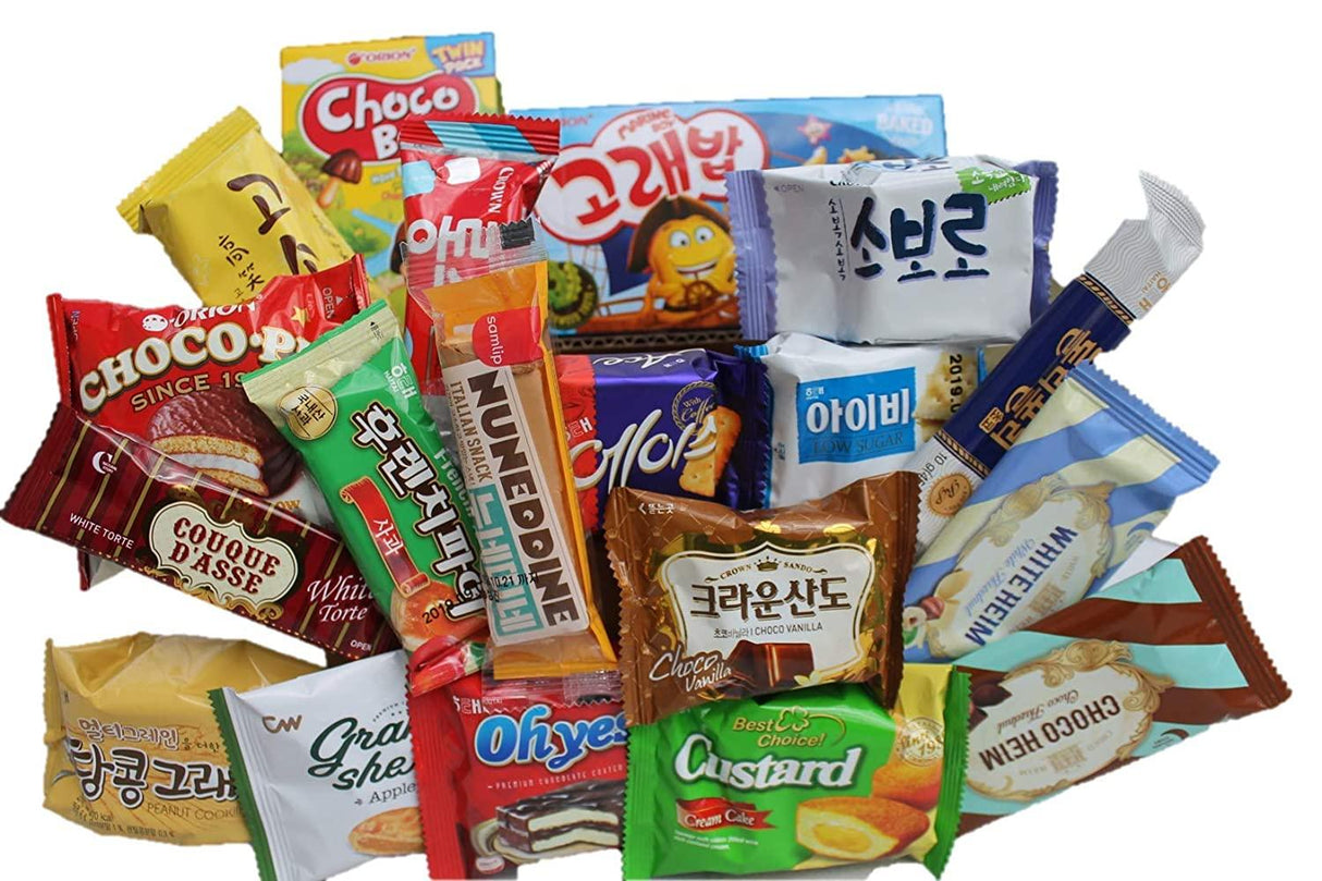 KOREAN PREMIUM SNACK BOX Assorted Package Popular Deluxe Korean Brand Snacks | Perfect for GIFT | College Care Package | Gift Care Package (20 peices) - Mighty Depot